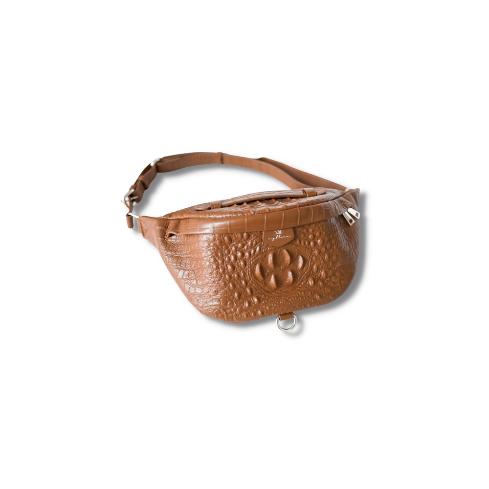 The Croc Leather Bumbag {Cognac}