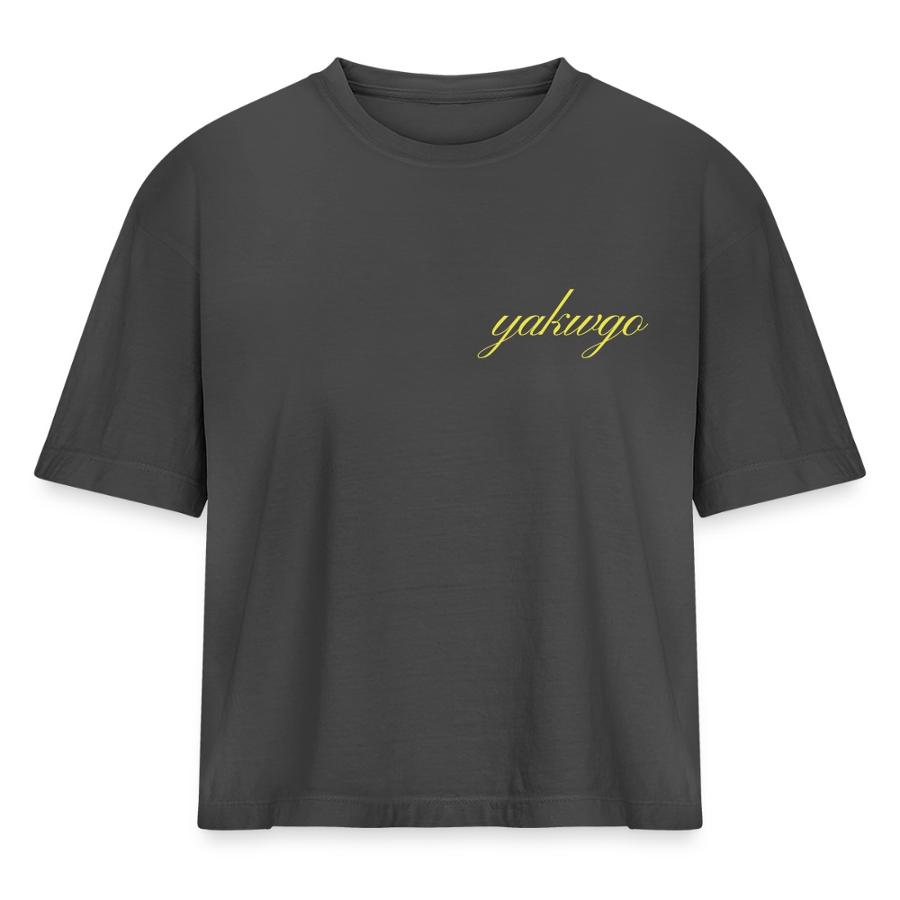 Duhh Cropped T-Shirt - anthracite grey