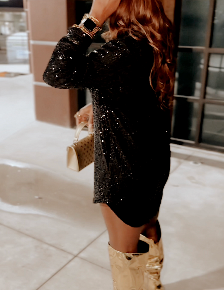 Paparazzi Sequin Dress {Onyx}