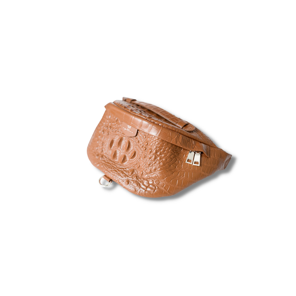 The Croc Leather Bumbag {Cognac}