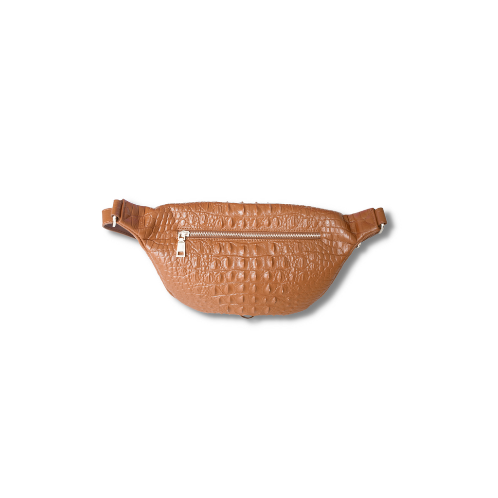 The Croc Leather Bumbag {Cognac}