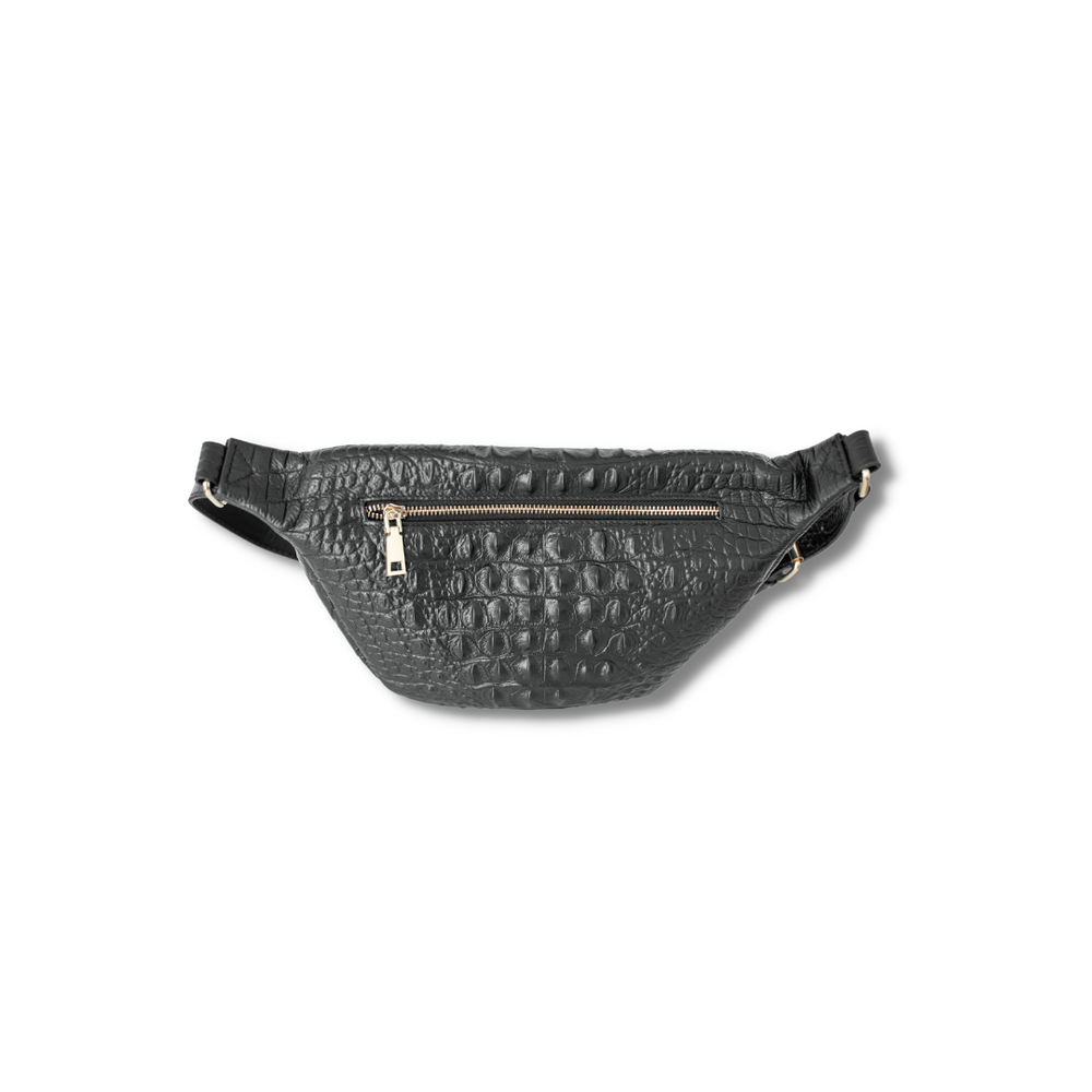 The Croc Leather Bumbag {Onyx}