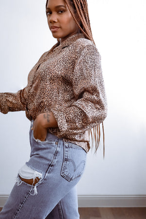 Vintage Leopard Print Blouse