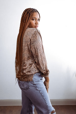 Vintage Leopard Print Blouse
