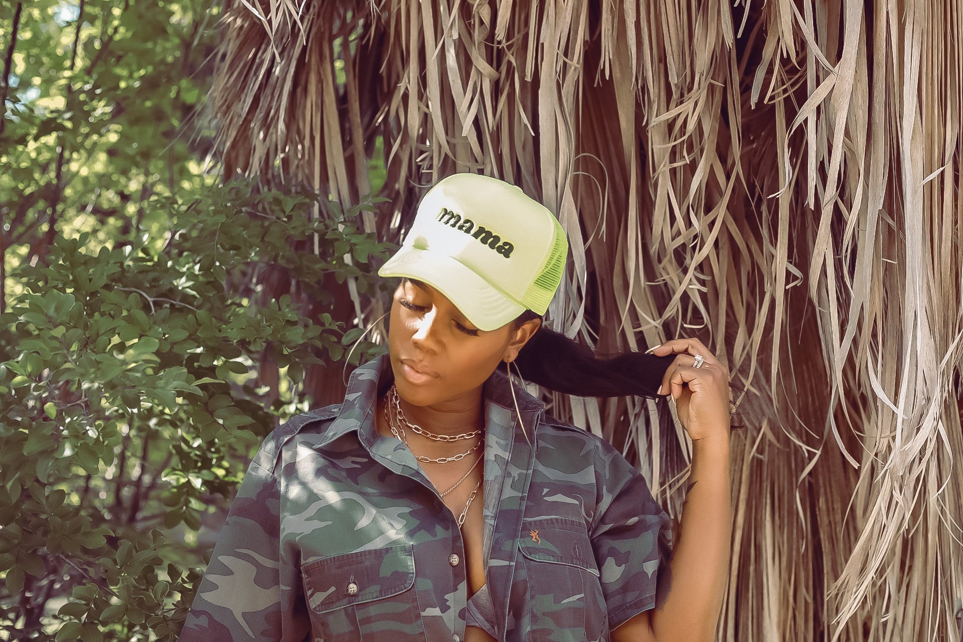 Mama Trucker Hat {Neon Green}