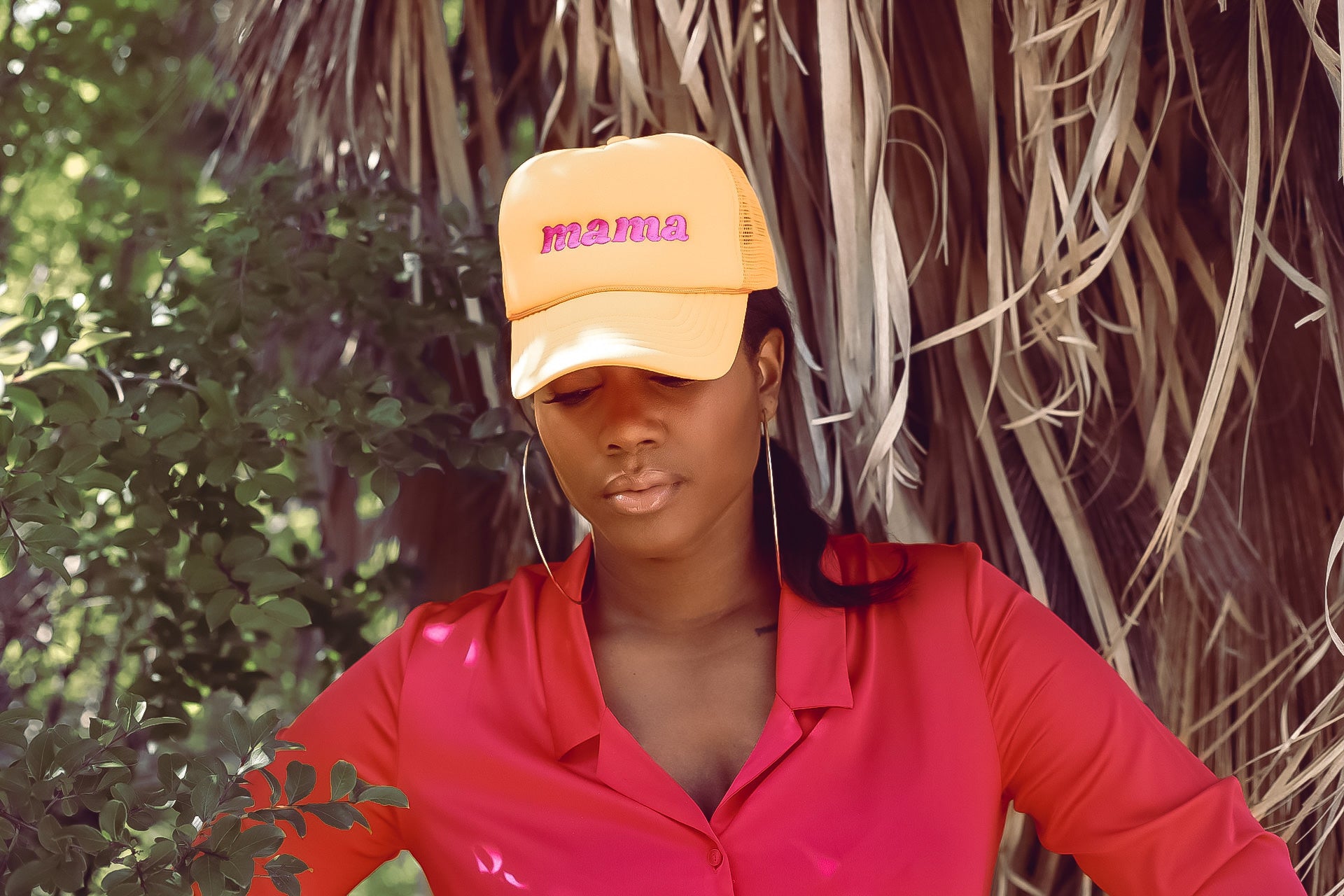 Mama Trucker Hat {Neon Orange}