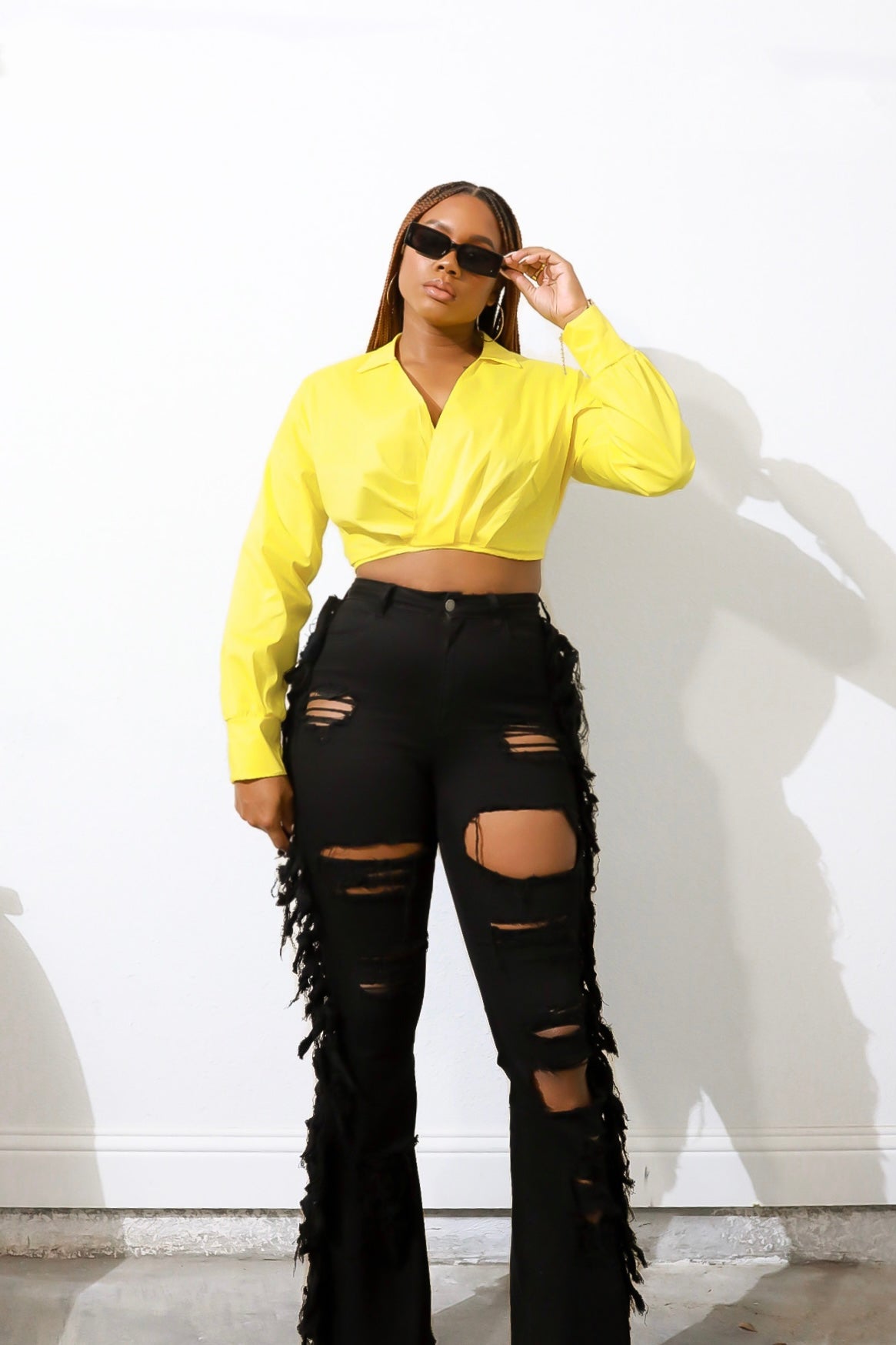 Tied Up Crop Top {Yellow}