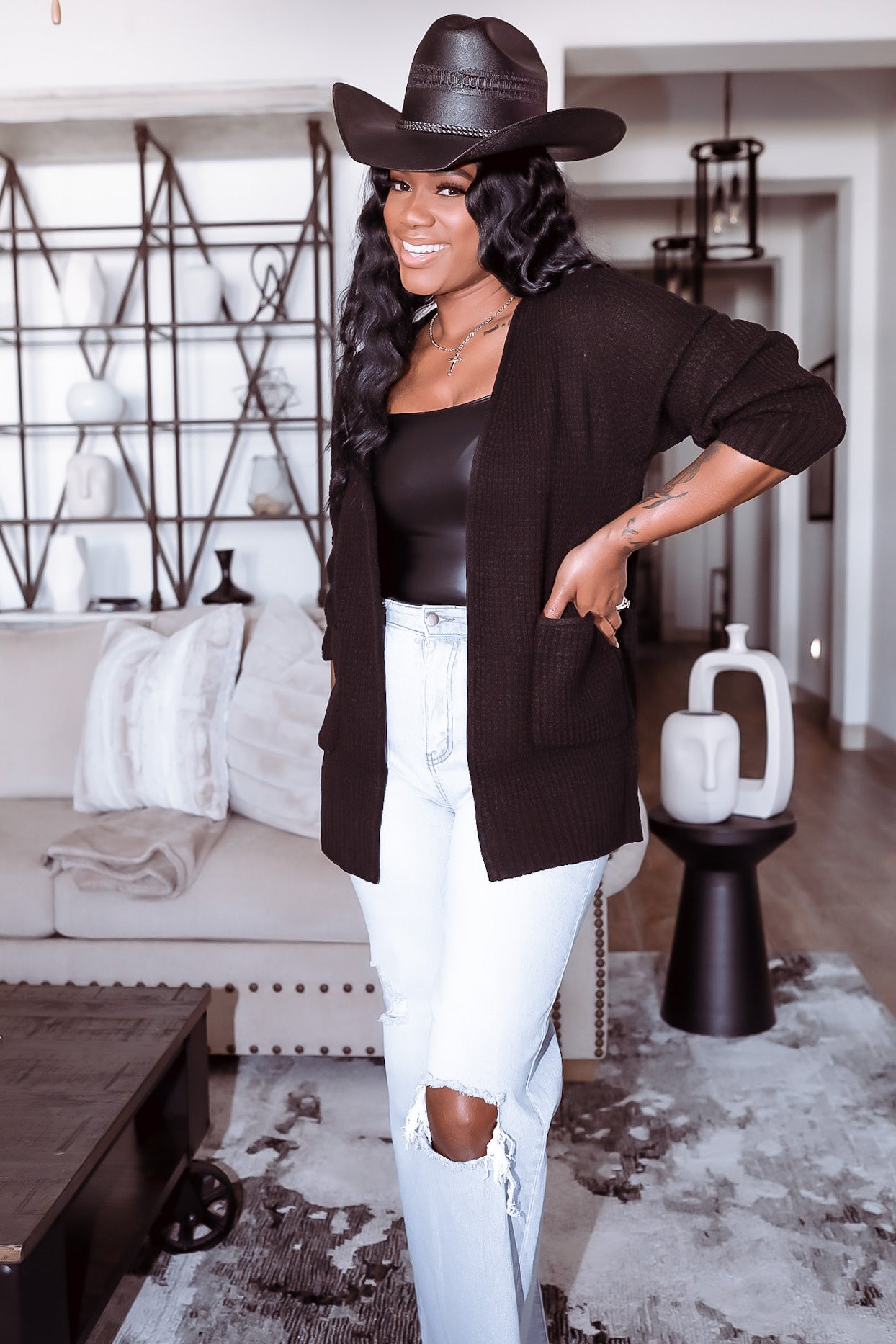 Waffle Cardigan {Onyx}